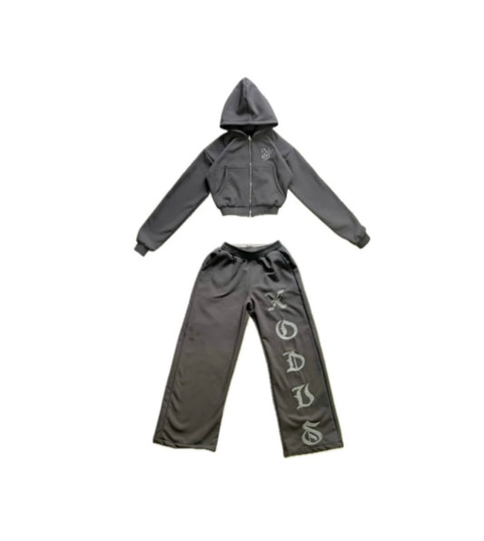 XODUS CROP SWEATSUIT GREY